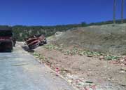 کامیون هندوانه در جاده یاسوج واژگون شد+تصاویر
