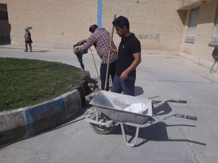 گزارش تصویری از روند اجرایی کف پوش جدید سالن ورزشی شهید باهنر شهر دهدشت