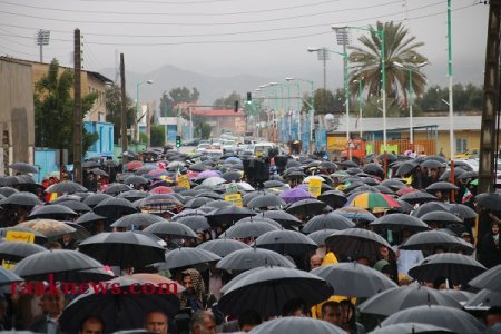 راهپیمایی  باشکوه22بهمن مردم گچساران زیر ترنم باران الهی