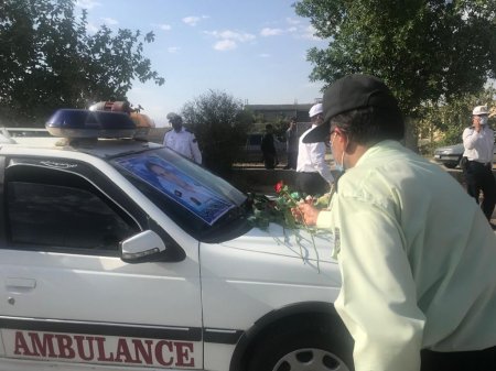 گزارش تصویری از وداع تلخ با پیکر رئیس پلیس راهور شهرستان کهگیلویه