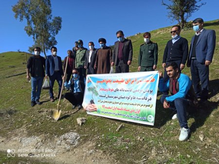 در سالروز تأسیس انجمن جوانان شهرستان لنده:  پویش مردمی کاشت دانه های بلوط و بادام در دامنه ها و کوه های شهرستان لنده /تصاویر