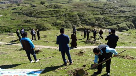 در سالروز تأسیس انجمن جوانان شهرستان لنده:  پویش مردمی کاشت دانه های بلوط و بادام در دامنه ها و کوه های شهرستان لنده /تصاویر