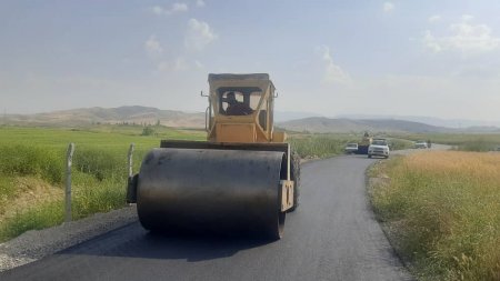 آغاز عملیات روکش آسفالت روستای شهید آران شهرستان کهگیلویه/تصاویر