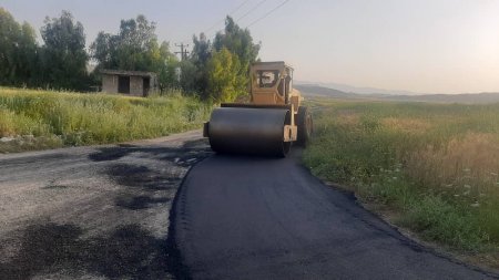 آغاز عملیات روکش آسفالت روستای شهید آران شهرستان کهگیلویه/تصاویر