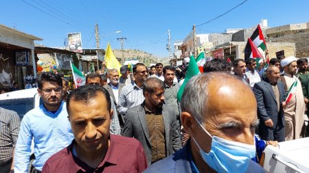 حضور باشکوه مردم قلعه رئیسی در راهپیمایی روز قدس/تصاویر