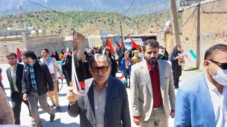 حضور باشکوه مردم قلعه رئیسی در راهپیمایی روز قدس/تصاویر