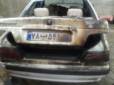 اختلاف خانوادگی عامل آتش زدن شبانه خودروی سواری  شهروندیاسوجی+تصاویر