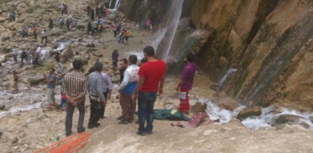 سقوط مرگبار کوهنورد شیراز ی د ر آبشار مارگون +تصاویر